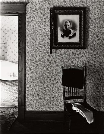 WRIGHT MORRIS (1910-1998) Barber Chair, Cahow’s Barber Shop, Chapman, Nebraska * Straightback Chair * Bedroom with Portrait * Padded Ro